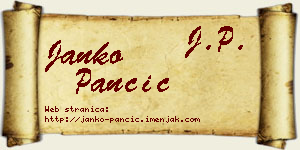 Janko Pančić vizit kartica